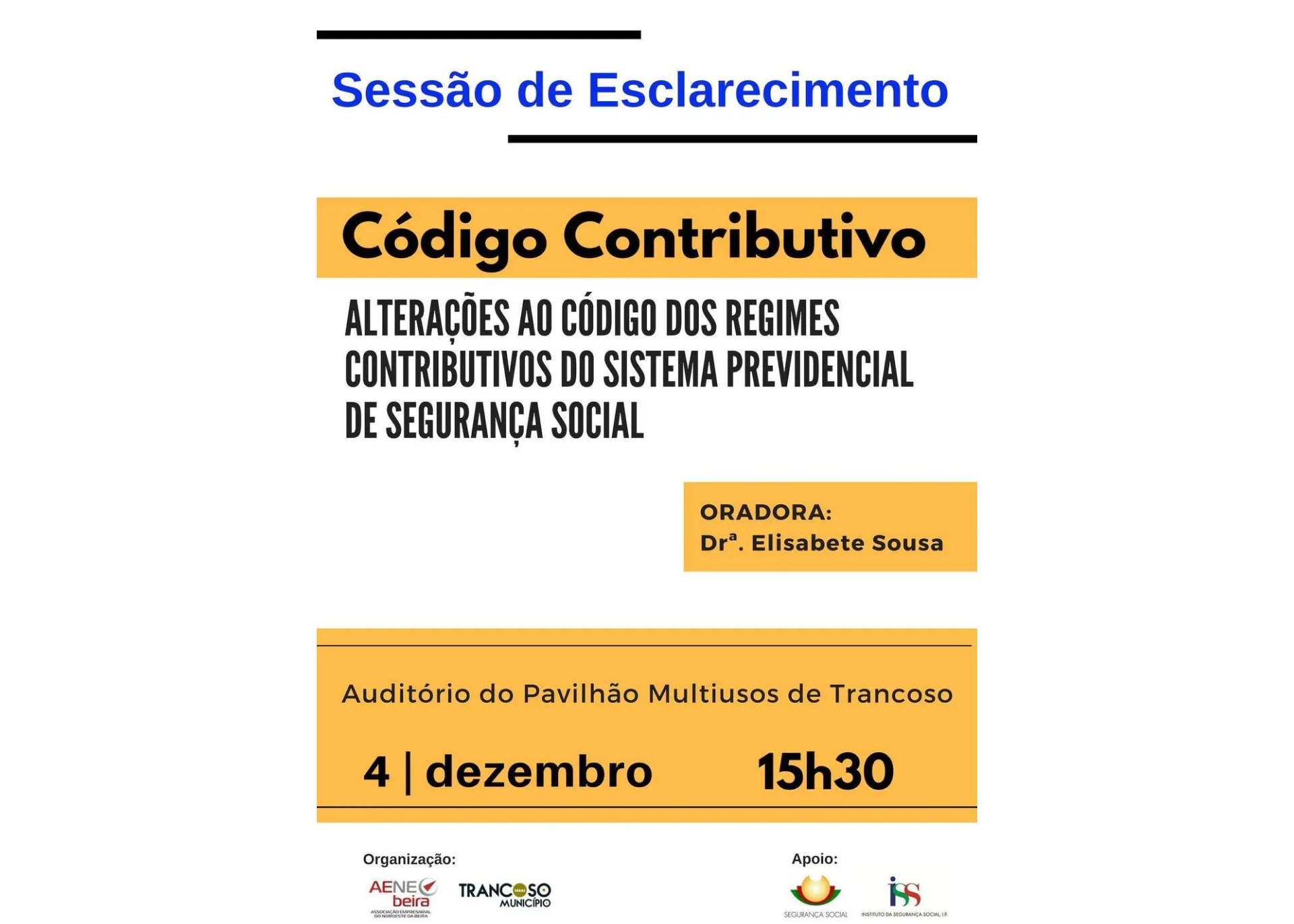 Sessão de Esclarecimento – Código Contributivo