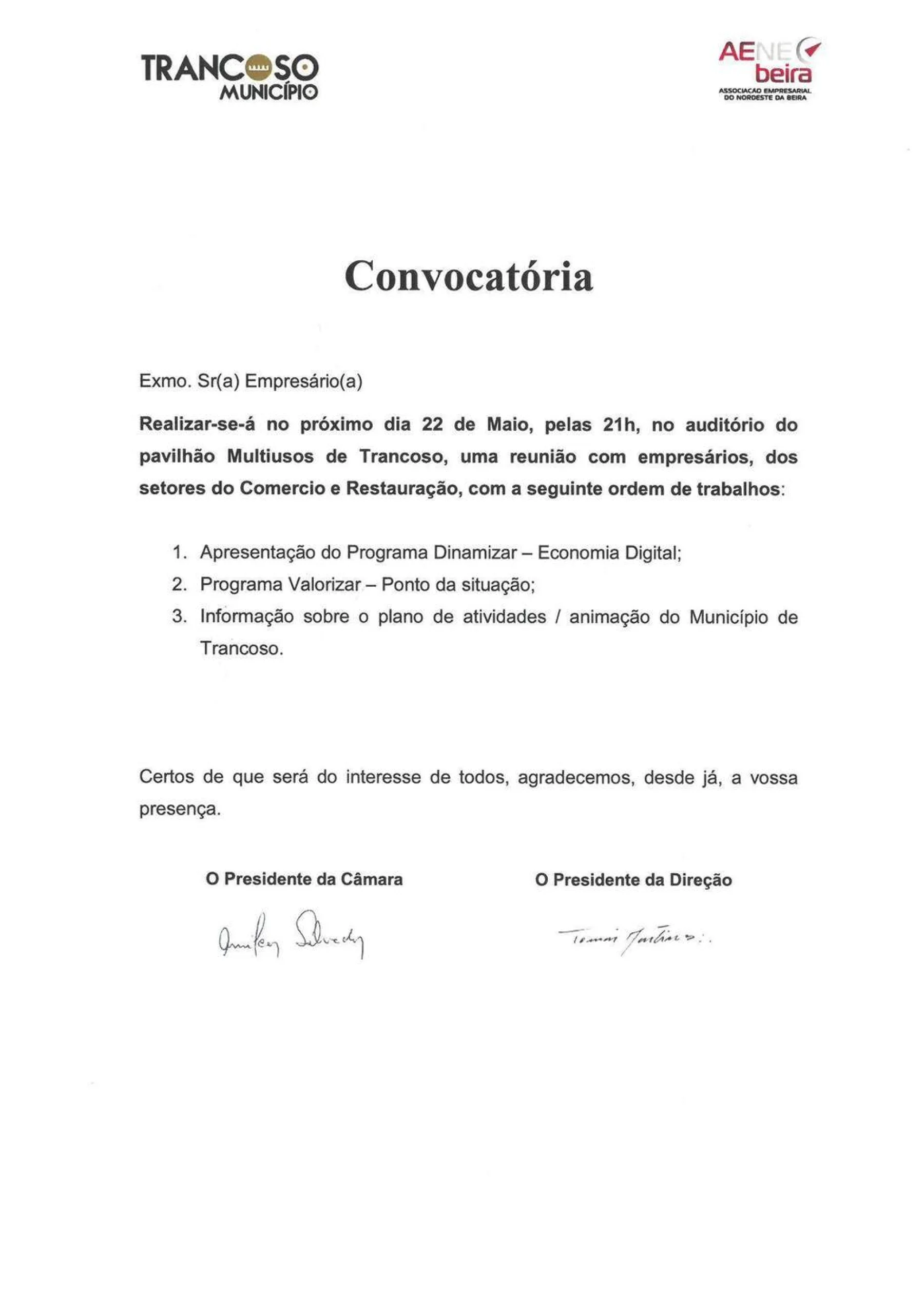 Convocatória - Assembleia Geral 22-05-2019