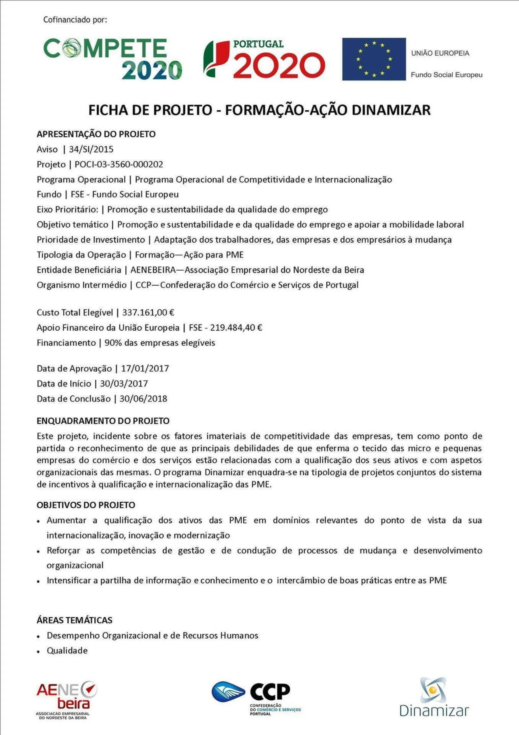 Ficha de Projeto – Formação Ação DINAMIZAR