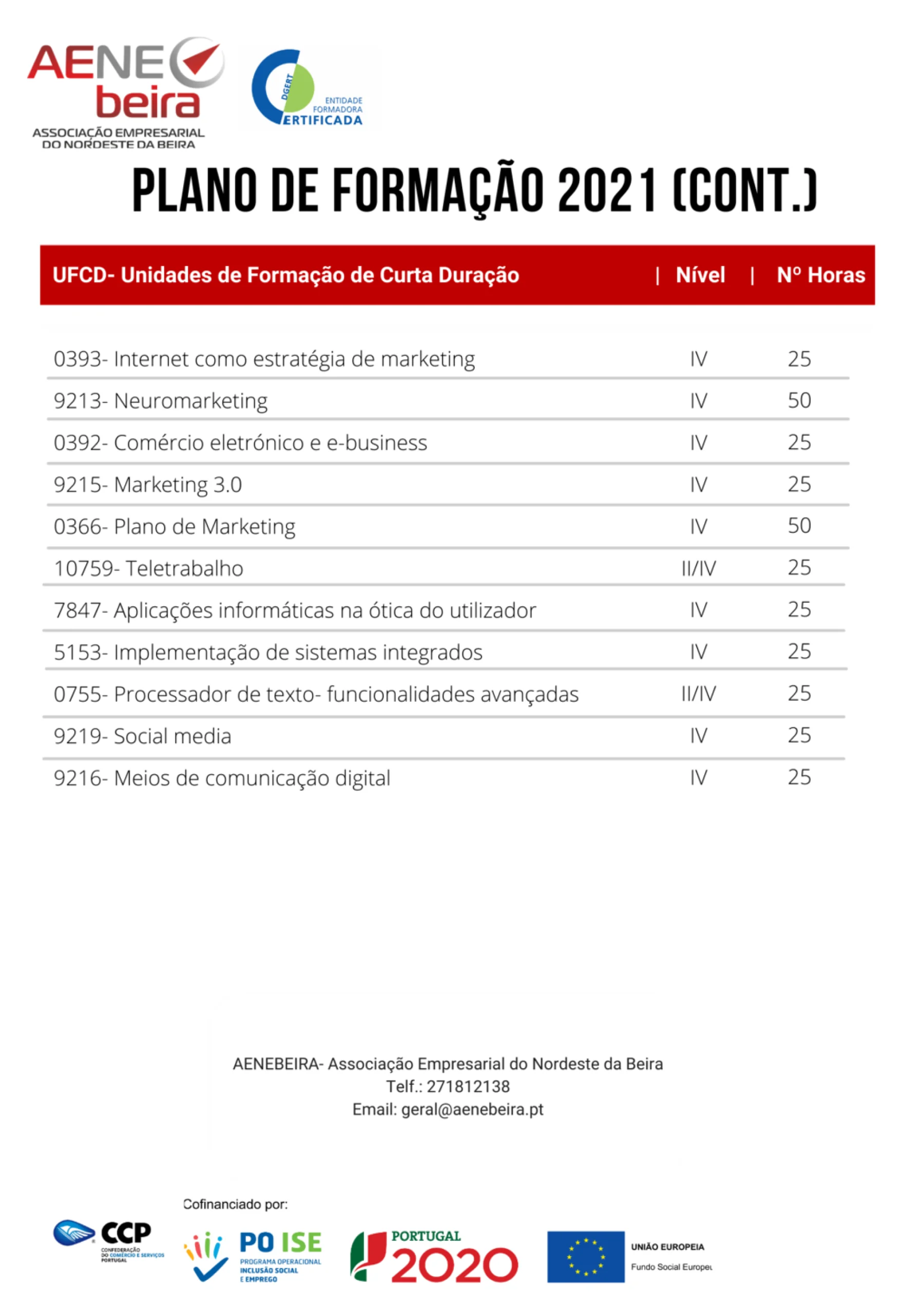 Plano de formação 2021