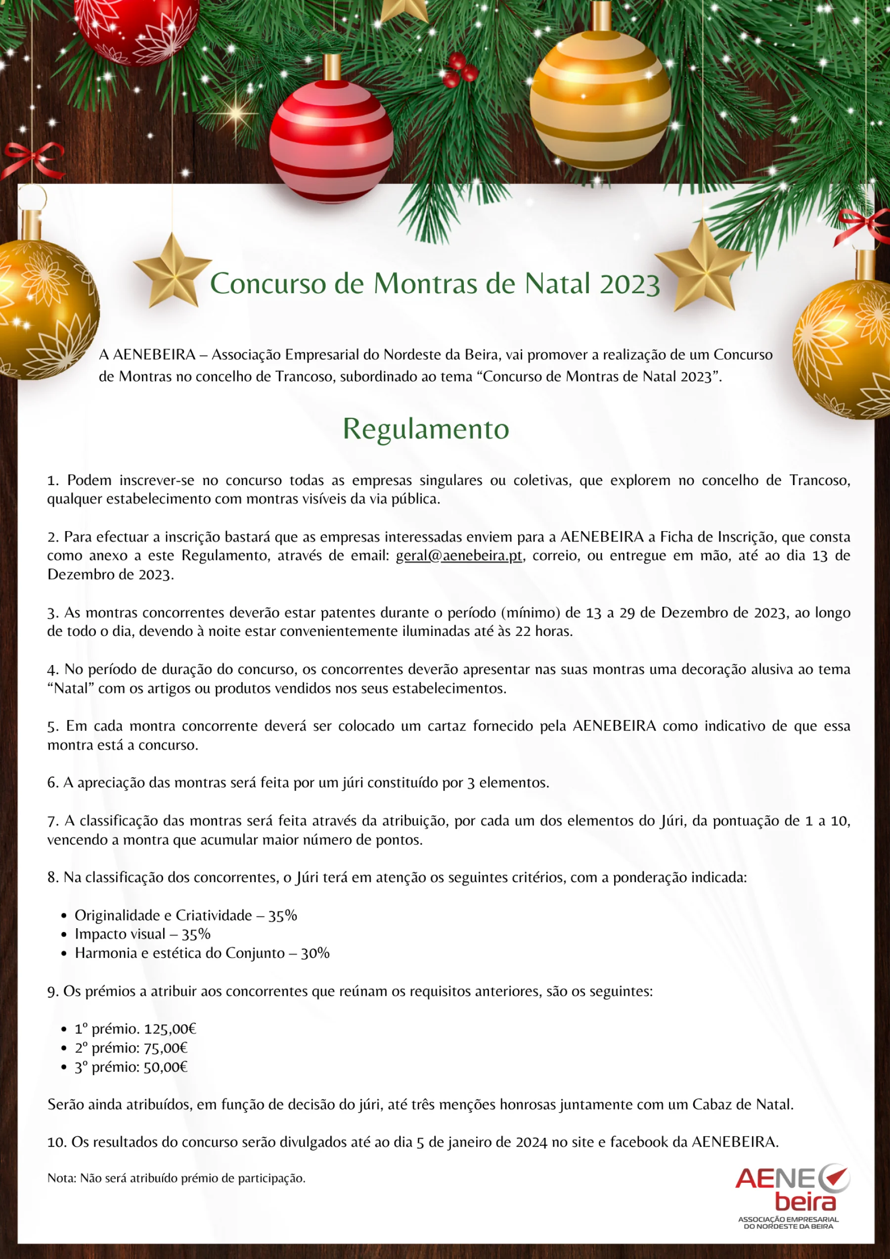 Concurso Montras de Natal 2023 Concurso Montras de Natal 2023