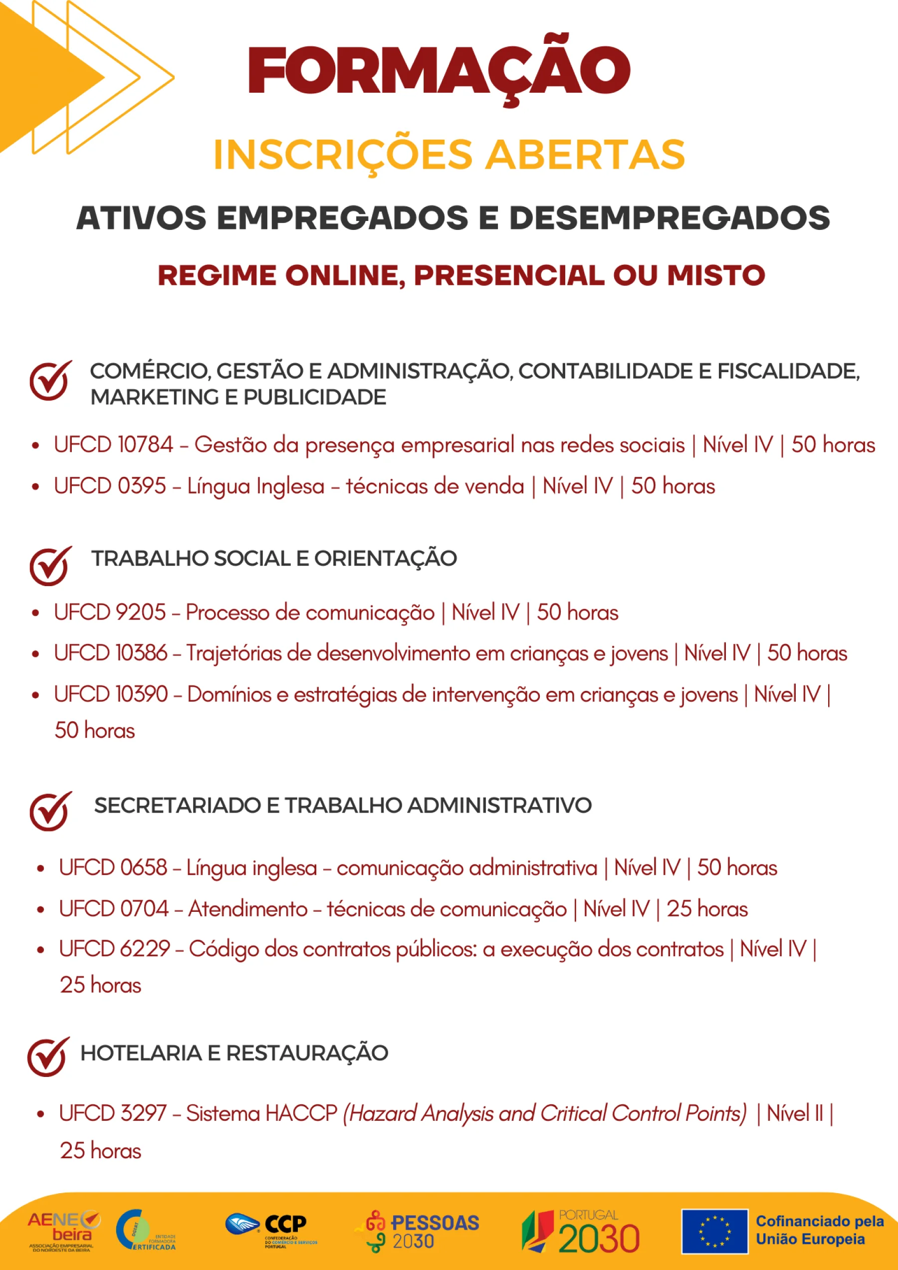 Cursos de Formação Modular Cursos de Formação Modular
