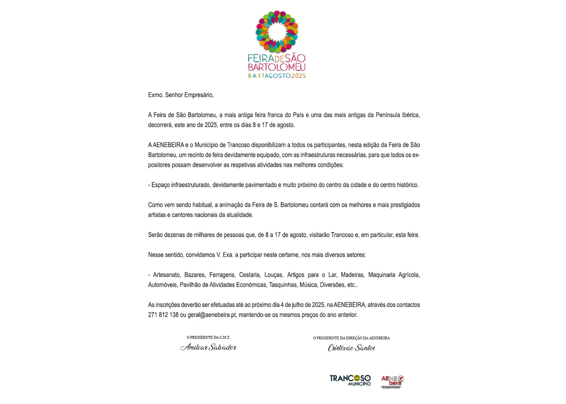 Feira de São Bartolomeu - 8 a 17 de agosto de 2025